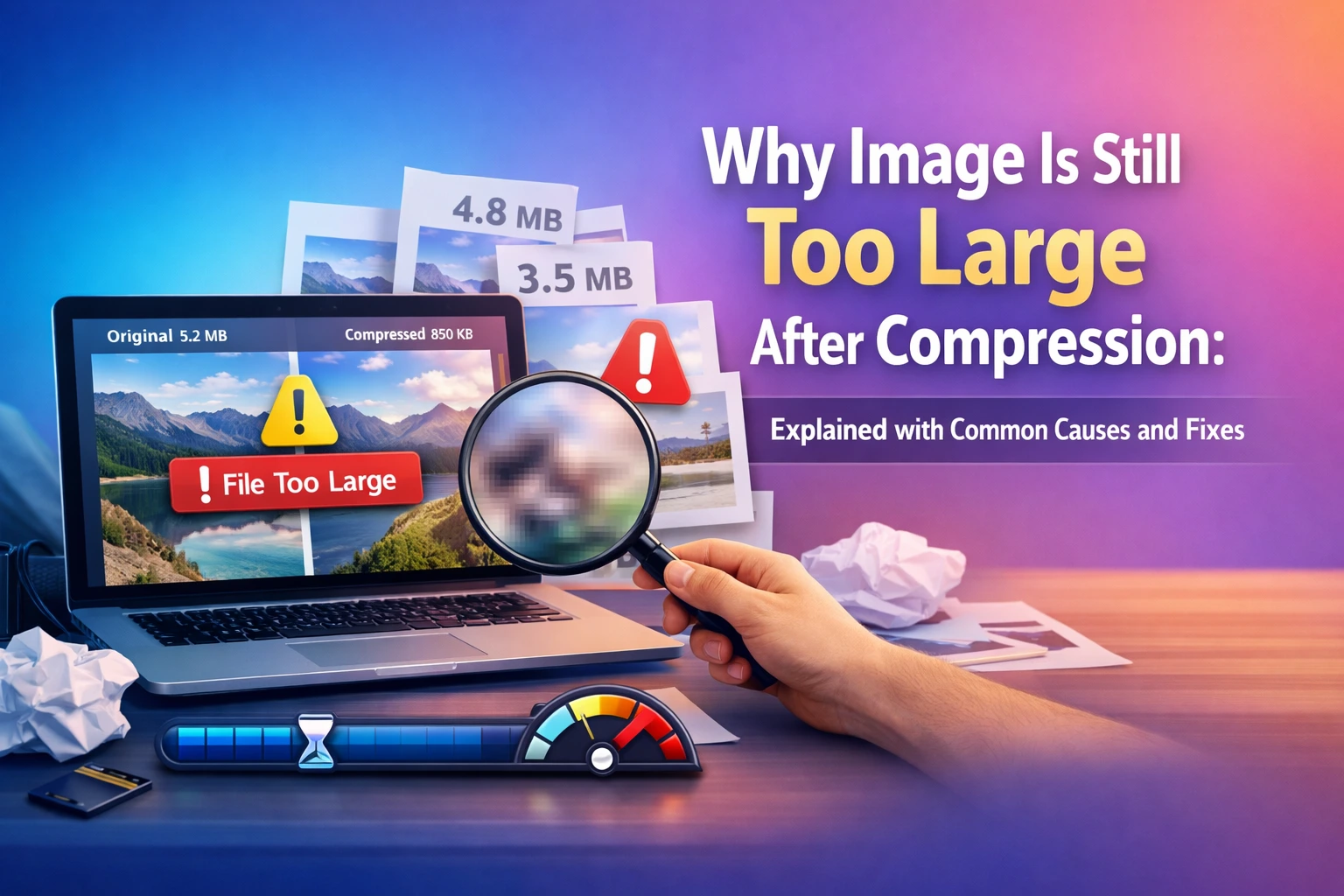 Why image is still too large after compression explained with common causes and fixes